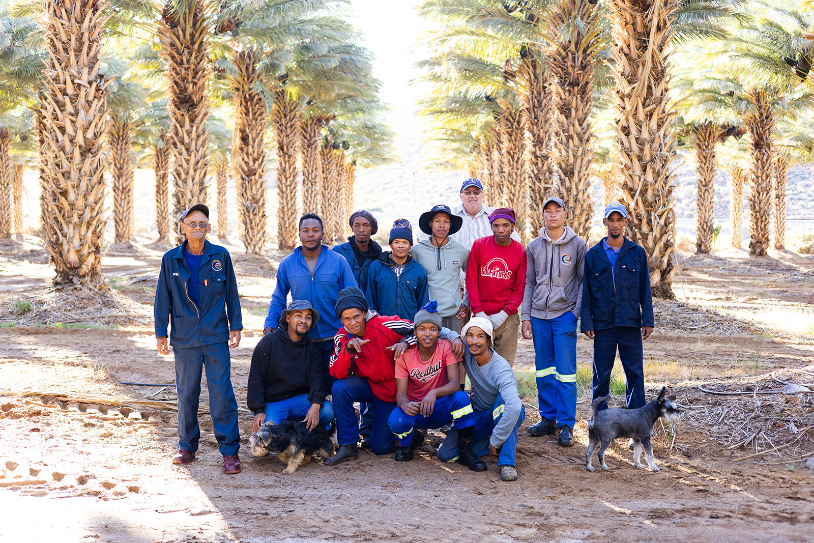 The Lounic Boerdery farm team in the orchard